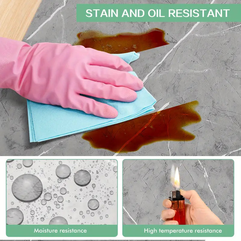 10Pcs Self-Adhesive Tile Marble PVC Cladding Wall Panels Home Kitchen Bathroom