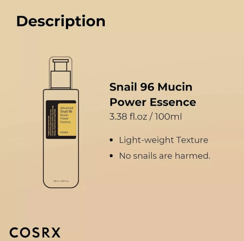 COSRX - Advanced Snail 96 Mucin Power Essence 100ml -UK SELLER