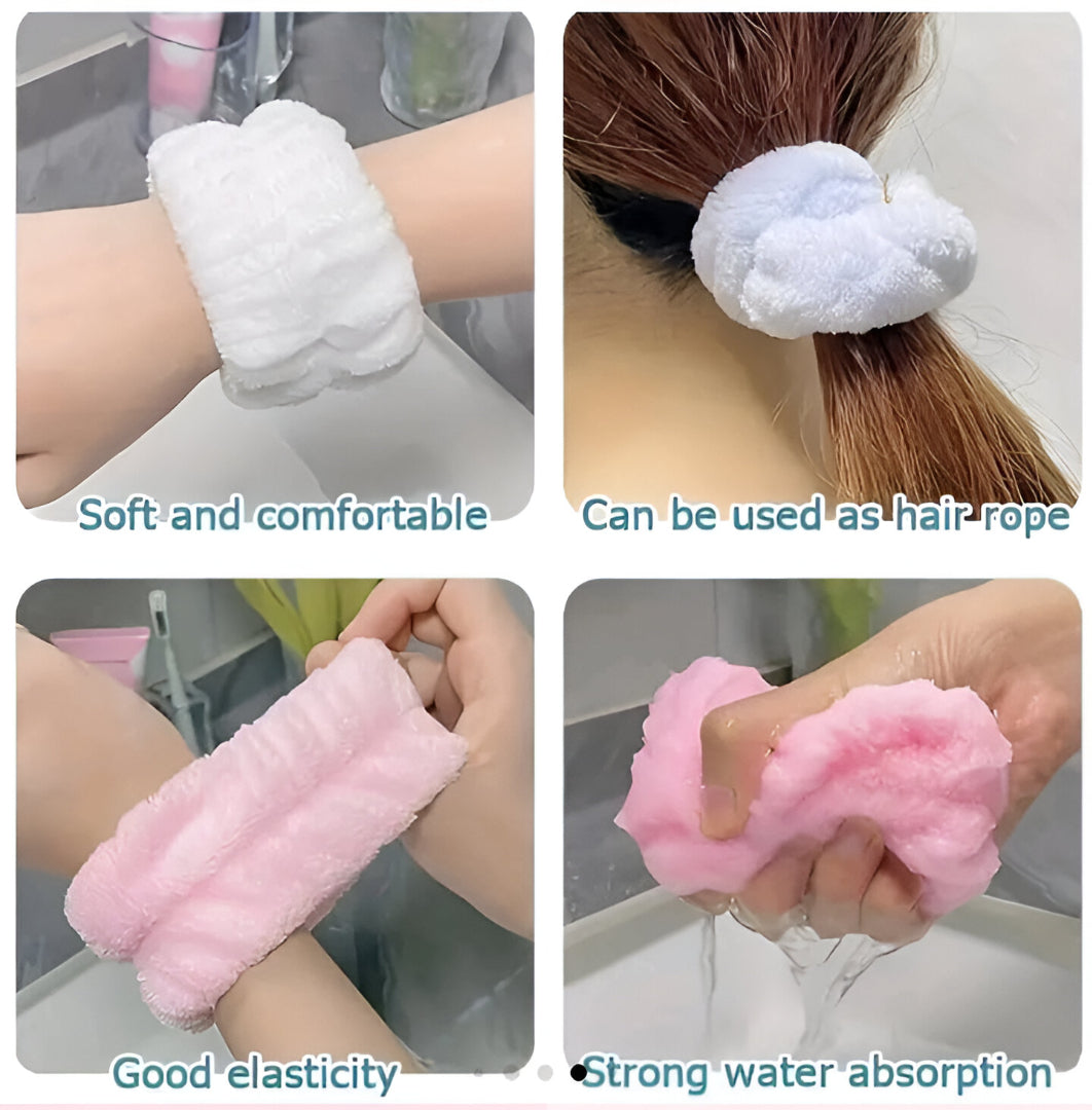 Gift 2pcs Face Washing Wrist With Magic Device To Absorb Water To The Cuff Exercise Sweat Wiping Bracelet Sweat Absorbing Sleeve To Wash And Moisture-proof Sleeve To Protect Wrist