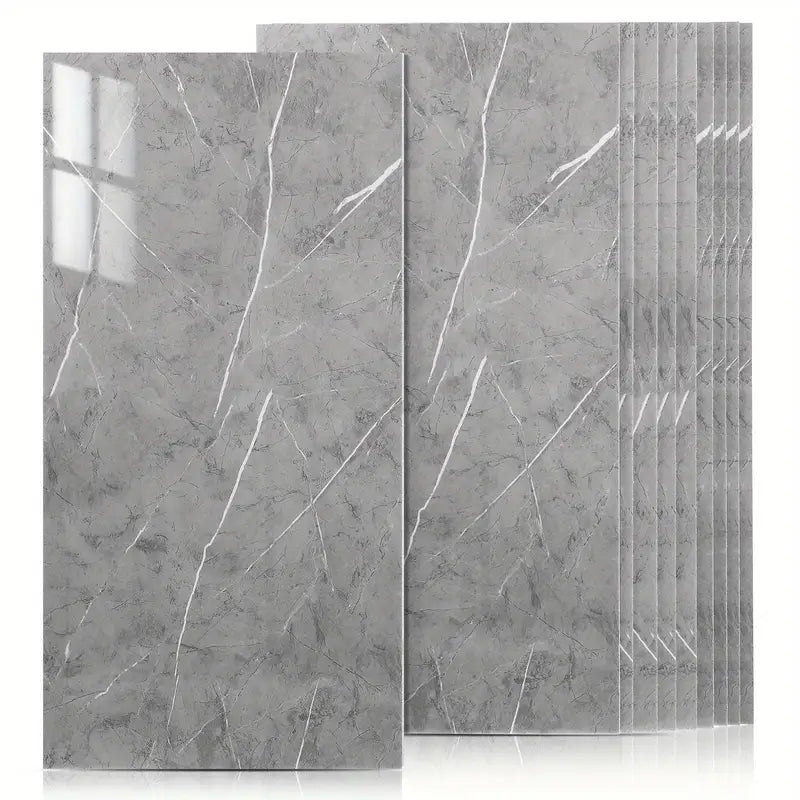10Pcs Self-Adhesive Tile Marble PVC Cladding Wall Panels Home Kitchen Bathroom