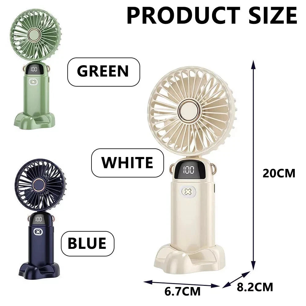 Mini Hand-held Fan Portable Folding Desk Fan Cooler Cooling USB Rechargeable Fan