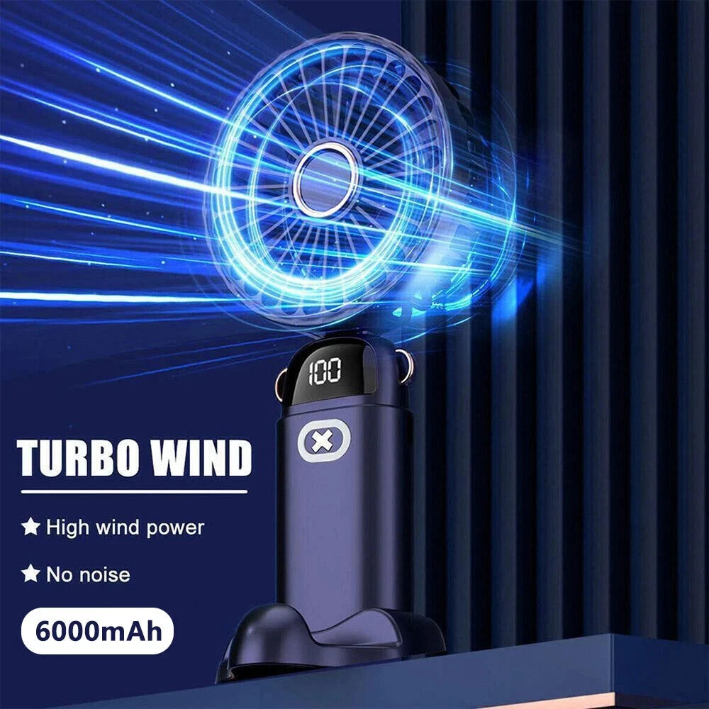 Mini Hand-held Fan Portable Folding Desk Fan Cooler Cooling USB Rechargeable Fan