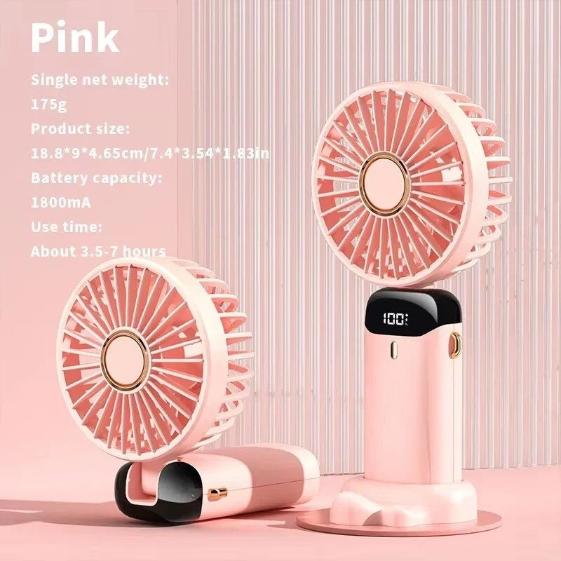 Mini Hand-held Fan Portable Folding Desk Fan Cooler Cooling USB Rechargeable Fan