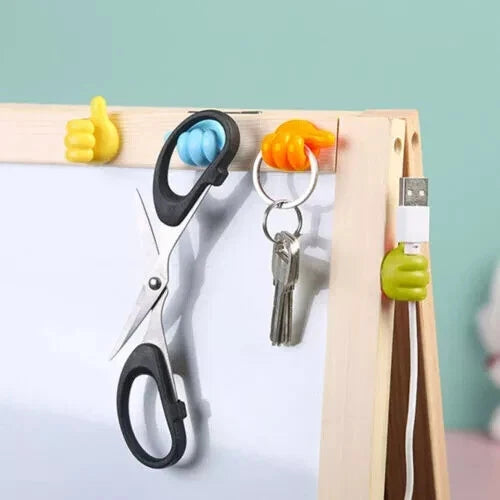 10pc Cable Clip Wall Hooks Silicone Thumb Self Adhesive Cord Holder Wire Hanger,Data Cable Holder Cute Home Decor