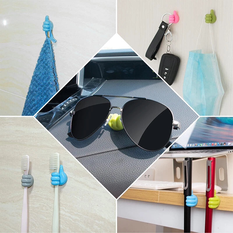 10pc Cable Clip Wall Hooks Silicone Thumb Self Adhesive Cord Holder Wire Hanger,Data Cable Holder Cute Home Decor