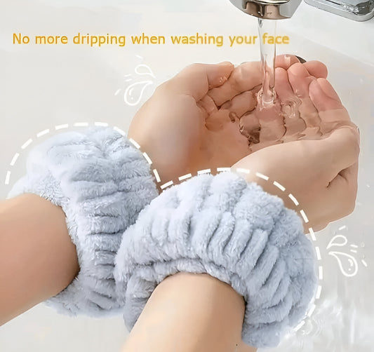 Gift 2pcs Face Washing Wrist With Magic Device To Absorb Water To The Cuff Exercise Sweat Wiping Bracelet Sweat Absorbing Sleeve To Wash And Moisture-proof Sleeve To Protect Wrist