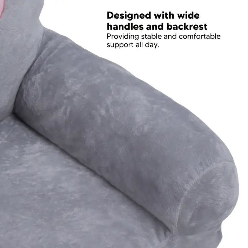 Kids Sofa Cartoon Gray Dog Style Foldable Wide Handle Soft Breathable Toddler UK for Reading Relaxing Sleeping (2 Layers)