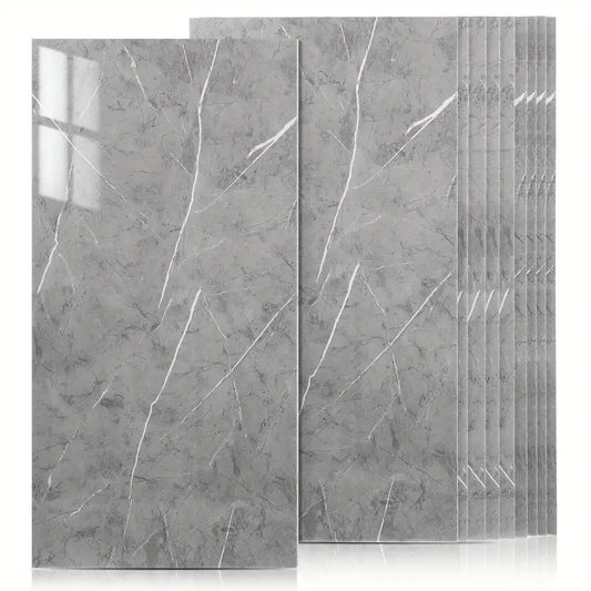 10Pcs Self-Adhesive Tile Marble PVC Cladding Wall Panels Home Kitchen Bathroom