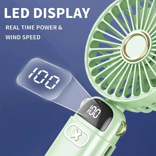 Mini Hand-held Fan Portable Folding Desk Fan Cooler Cooling USB Rechargeable Fan
