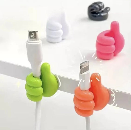 10pc Cable Clip Wall Hooks Silicone Thumb Self Adhesive Cord Holder Wire Hanger,Data Cable Holder Cute Home Decor