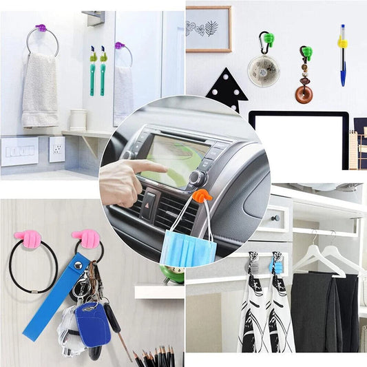 10pc Cable Clip Wall Hooks Silicone Thumb Self Adhesive Cord Holder Wire Hanger,Data Cable Holder Cute Home Decor